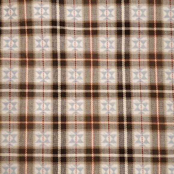 Women's Faconnable plaid v neck button front shirt - Picture 9 of 13